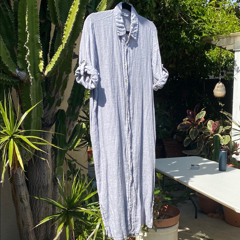 Liabella blue Long Sleeve Casual Shirt Dress